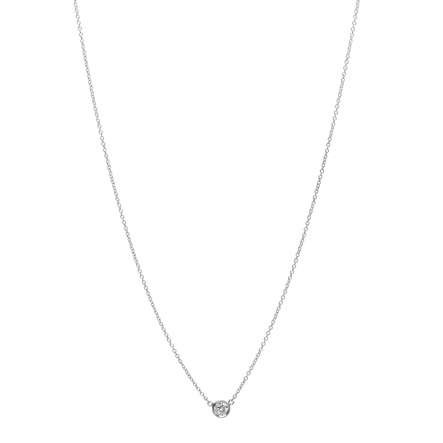 Tiffany Platinum Diamond .19ct Elsa Peretti Diamonds by the Yard Pendant Necklace 1 of 6