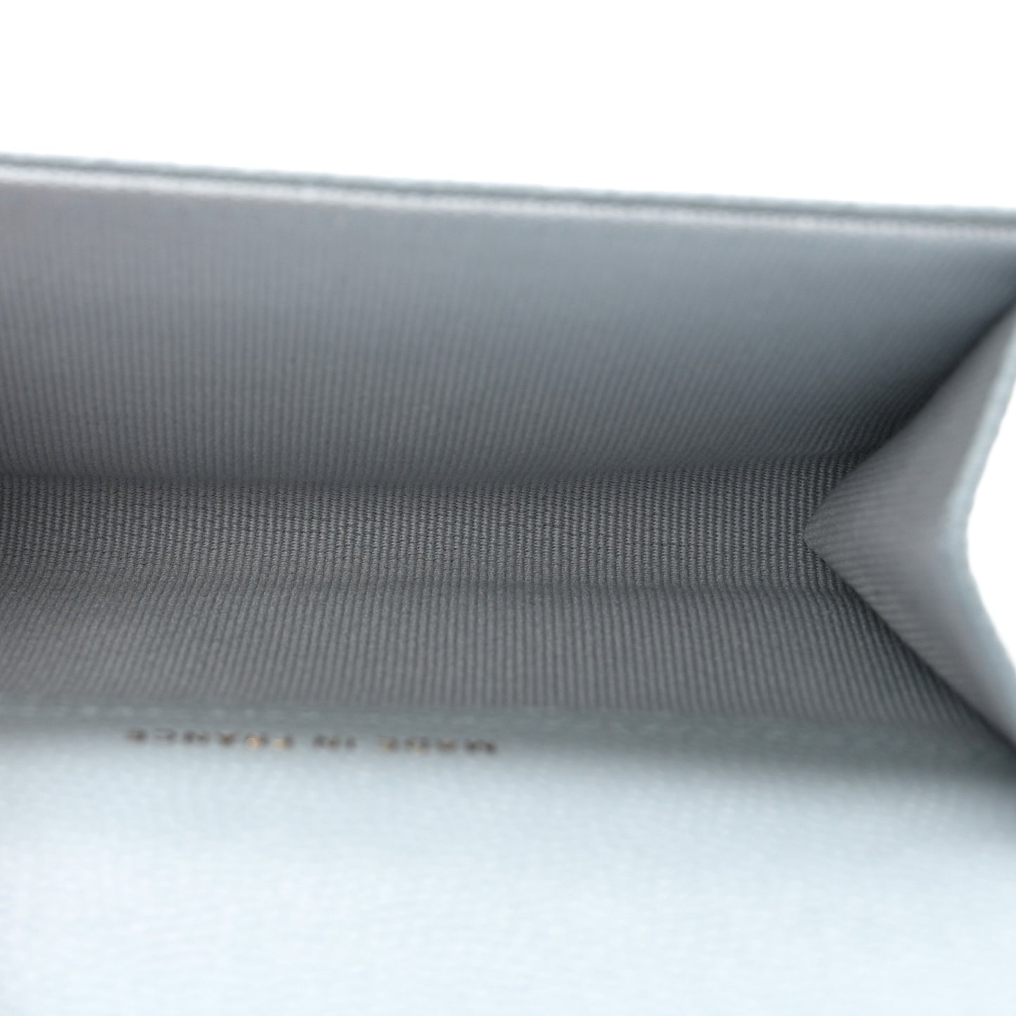 Caviar Quilted Flap Card Holder Wallet Light Blue
