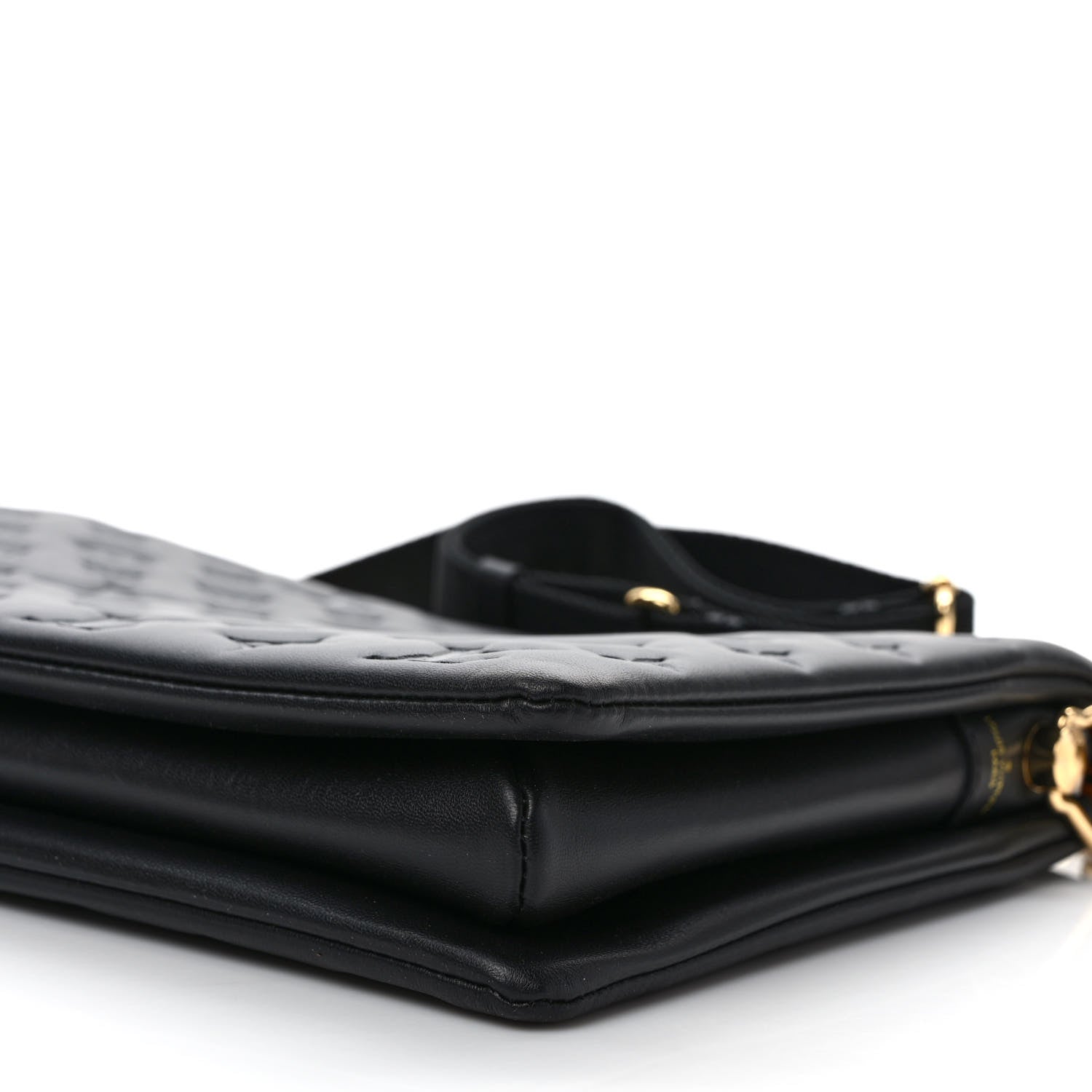 Louis Vuitton Lambskin Embossed Monogram Coussin MM Black 8 of 9