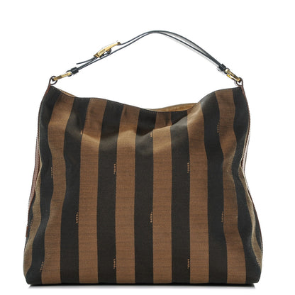 Fendi Pequin Cuoio Vegetale Large Hobo Tobacco Black Cuoio 1 of 7