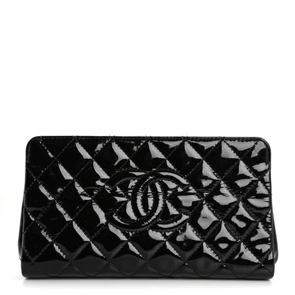 Chanel Patent CC Quilted Timeless Clutch Black 1 of 14