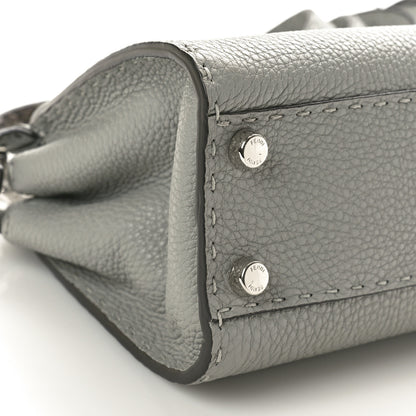 Fendi Cuoio Romano Snakeskin Selleria Mini Peekaboo Iconic Satchel Asfalto 9 of 10