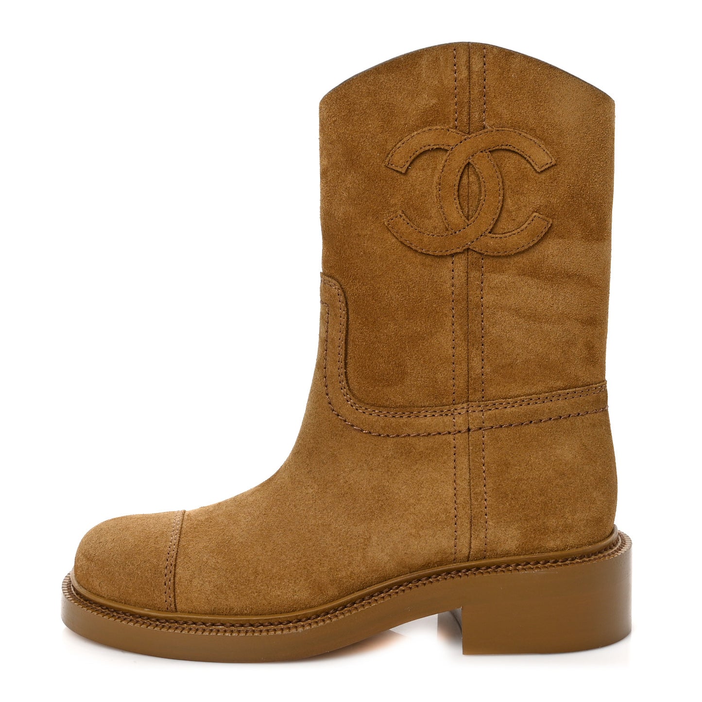 Suede CC Cap Toe Boots 37 Brown