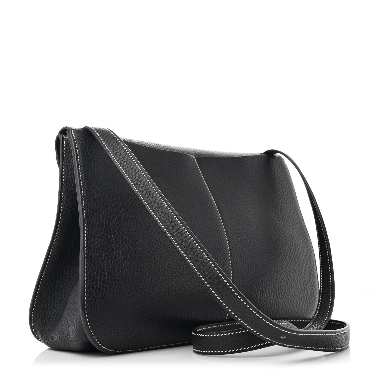 Hermes Taurillon Clemence Halzan 31 GM Black 3 of 12