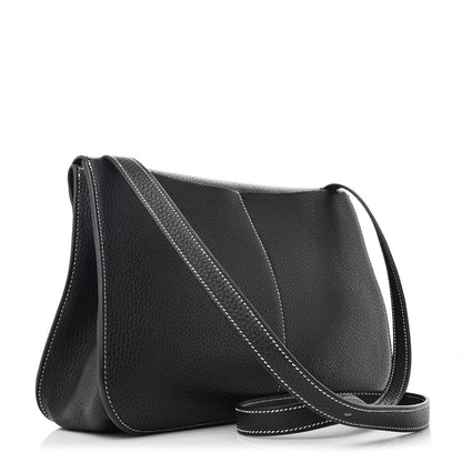 Hermes Taurillon Clemence Halzan 31 GM Black 3 of 12
