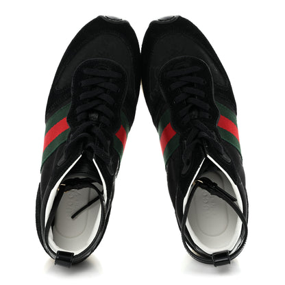 Gucci GG Suede Monogram Web Re-Motion Sneakers 35 Black 2 of 11