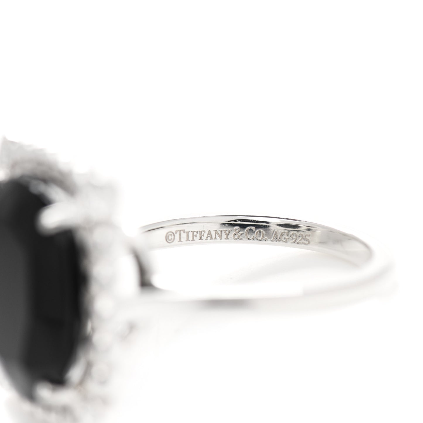 Sterling Silver Diamond Black Spinel 15mm Ziegfeld Ring 47 4