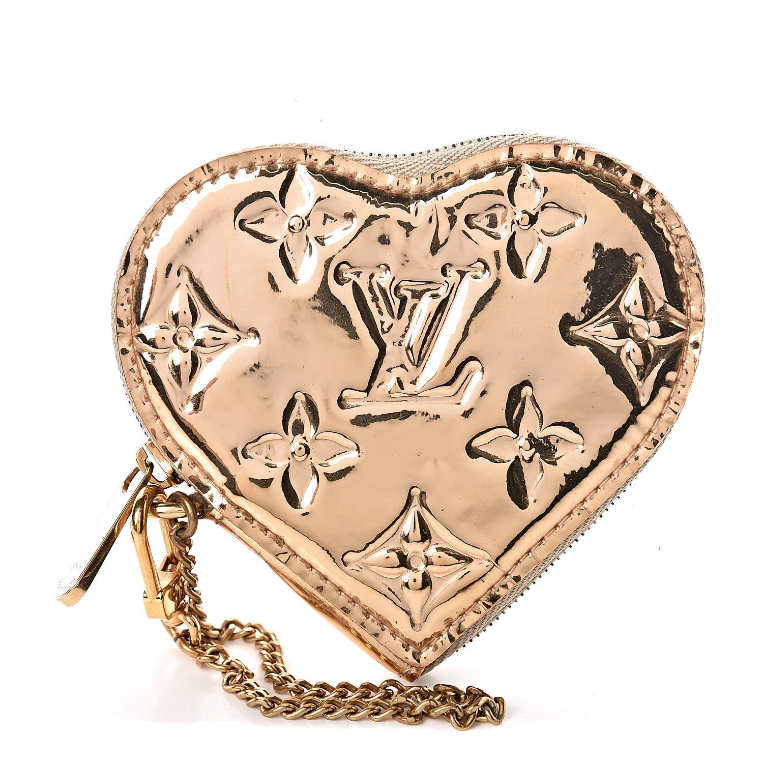 Louis Vuitton Monogram Miroir Heart Coin Purse Gold 1 of 6