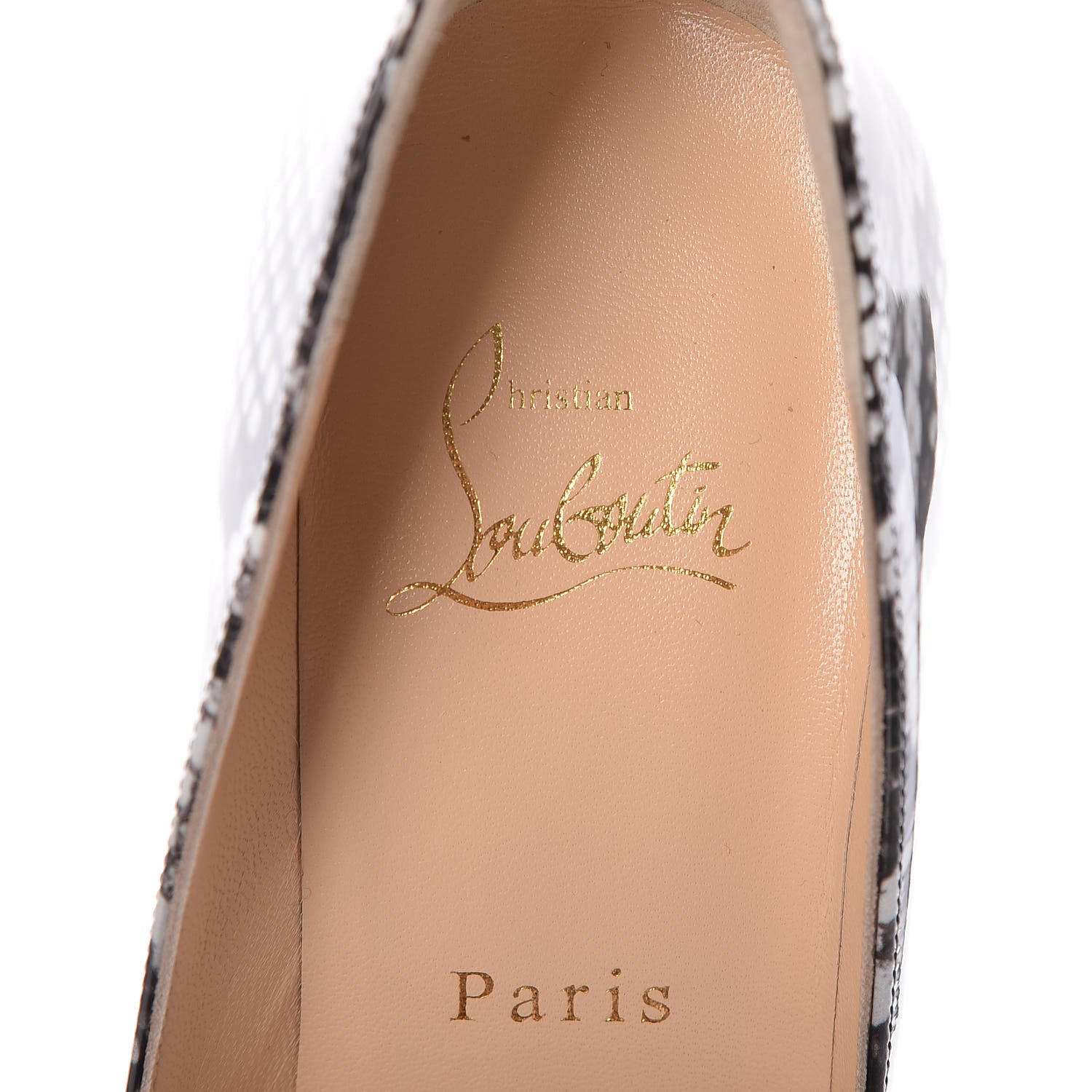 Christian Louboutin Patent Degrade Snakeskin Printed Pigalle Follies 100 Pumps 37 Black Roccia 7 of 10