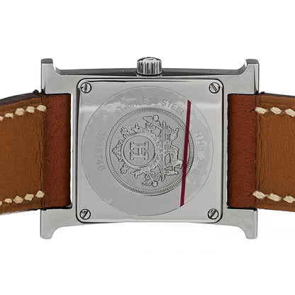 Hermes Stainless Steel Epsom Diamond Mother of Pearl 21mm Heure H Hour Quartz Watch Gold 4 of 4