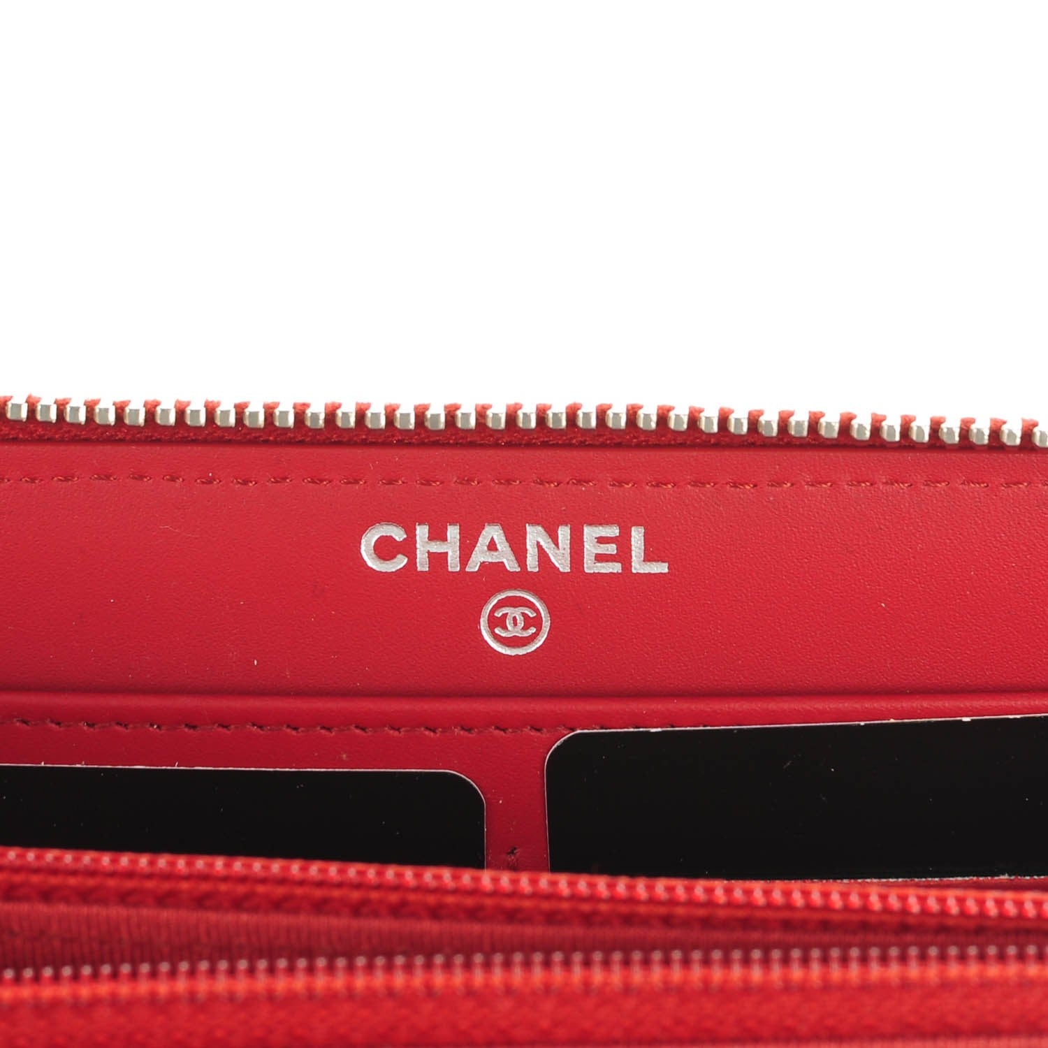 Chanel Caviar Quilted Large Gusset Zip Around Wallet Dark Red 6 of 8