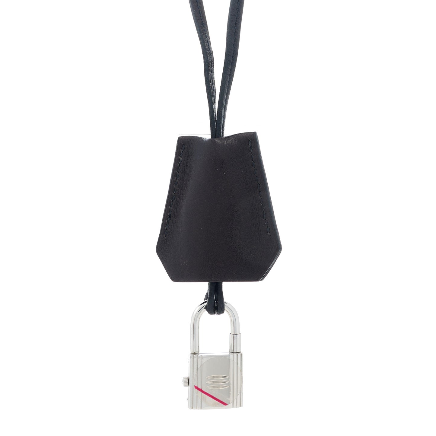 Stainless Steel Barenia Kelly Clochette Necklace Watch Noir