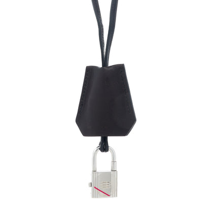 Hermes Stainless Steel Barenia Kelly Clochette Necklace Watch Noir 3 of 6