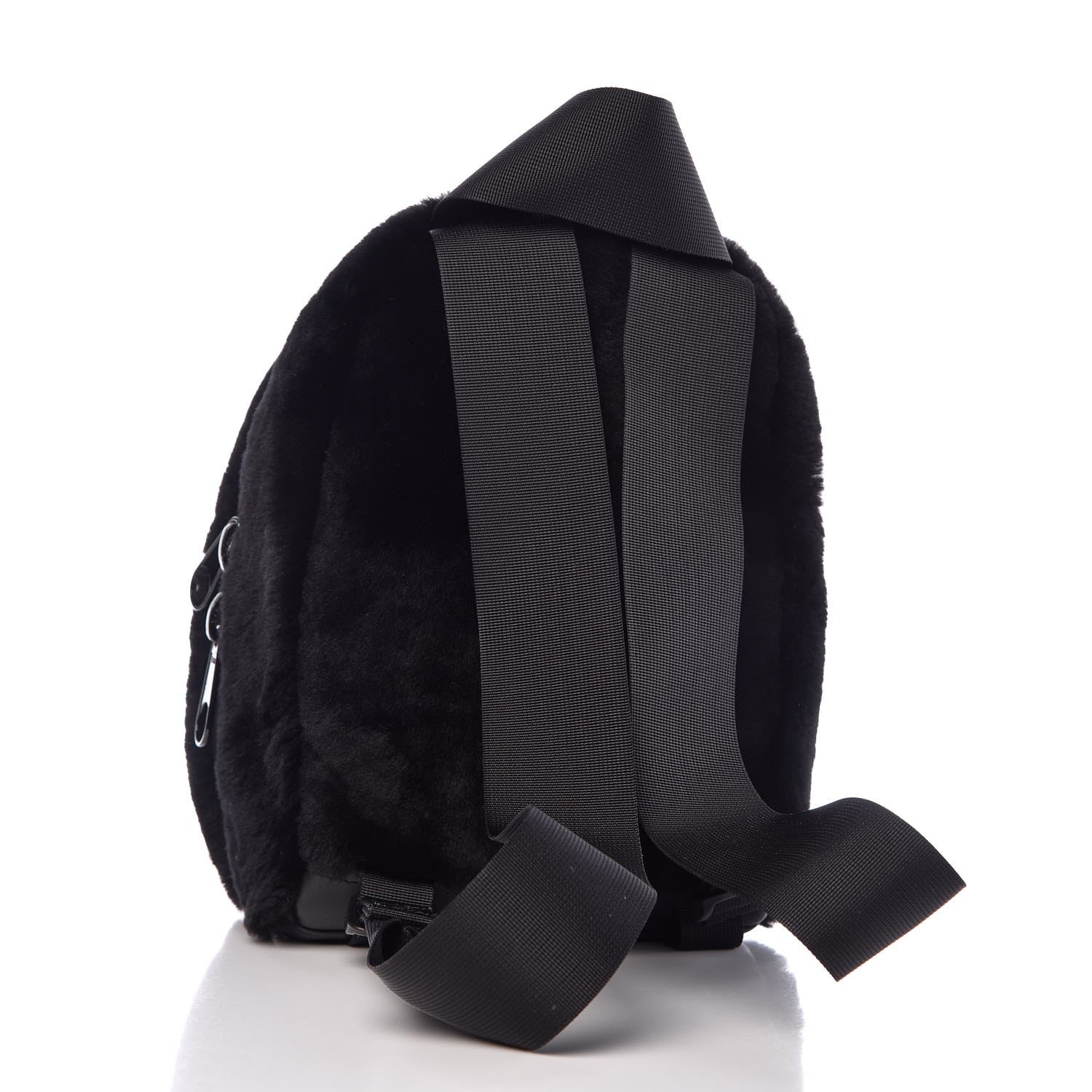 Alexander Wang Shearling Rubberized Lambskin Backpack Black 3 of 7