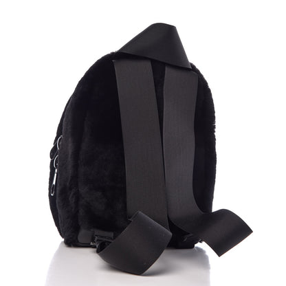 Alexander Wang Shearling Rubberized Lambskin Backpack Black 3 of 7