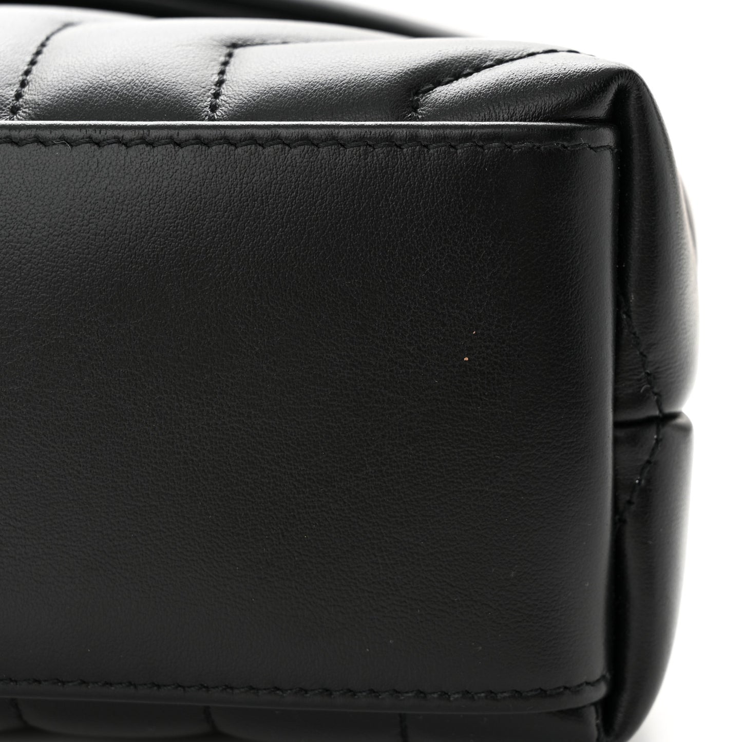 Calfskin Y Quilted Monogram Small Loulou Chain Satchel Black