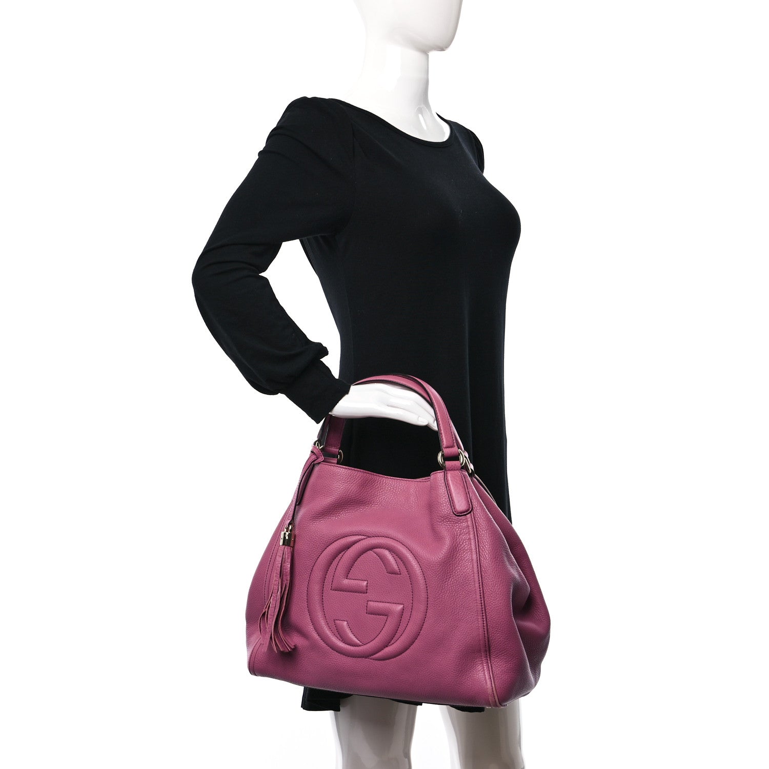 Gucci Pebbled Calfskin Medium Soho Shoulder Bag Fresia Rose 2 of 10