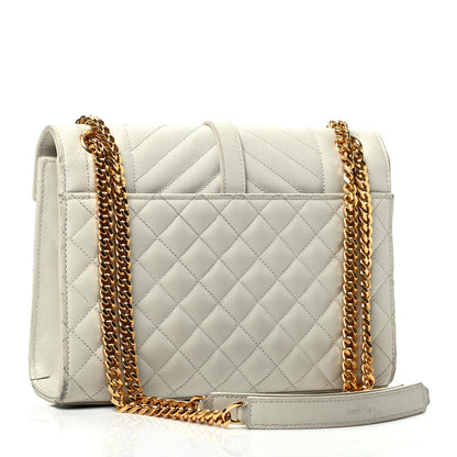 Saint Laurent Grain De Poudre Textured Mixed Matelasse Medium Triquilt Monogram Satchel Porcellana 2 of 4