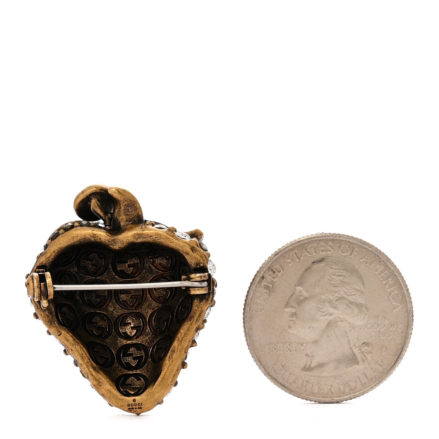 Gucci Metal Crystal Strawberry Brooch 1738261 – FASHIONPHILE