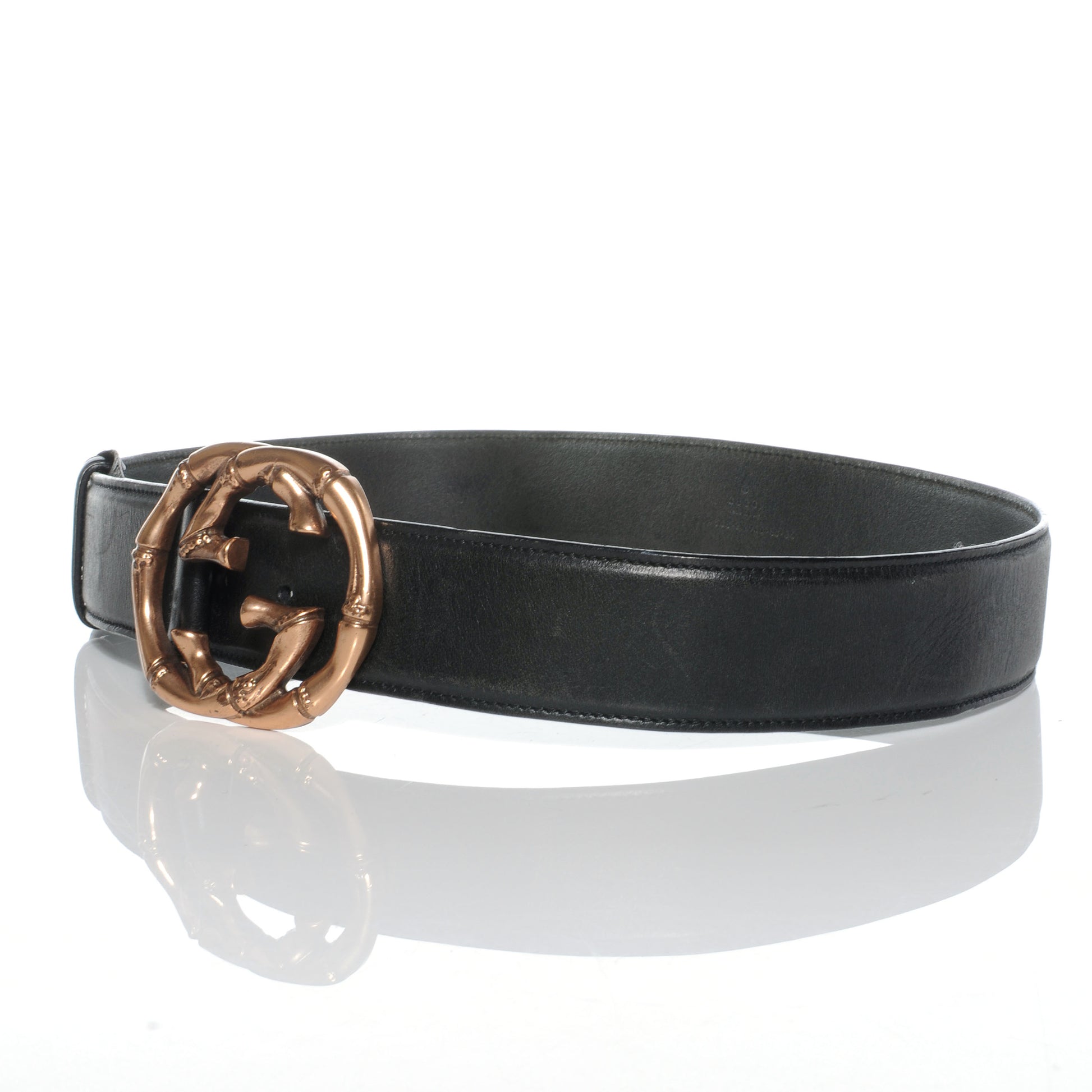 Gucci Leather Bamboo Interlocking G Belt 85 34 Black 5 of 8