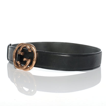 Gucci Leather Bamboo Interlocking G Belt 85 34 Black 5 of 8