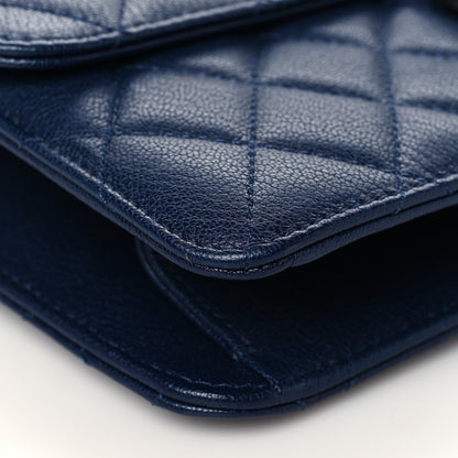 Chanel Goatskin Quilted Small CC University Top Handle Flap Blue 9 of 10