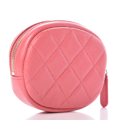 Chanel Iridescent Caviar Quilted Zip Around Classic Coin Purse Pink 3 of 8