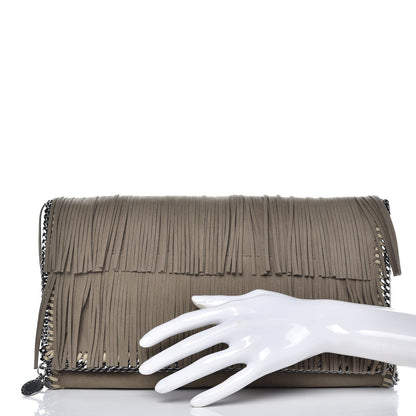 Stella McCartney Eco Suede Fringe Falabella Clutch Taupe 2 of 7
