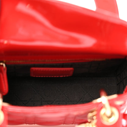 Christian Dior Patent Cannage Mini Lady Dior Red 5 of 10