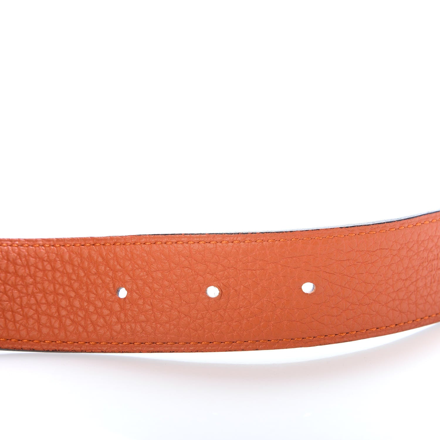Hermes Box Togo 32mm Guilloche H Belt 80 Chocolate Orange 6 of 6