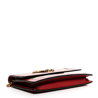 Gucci GG Supreme Monogram Web Queen Margaret Chain Wallet Red 4 of 11