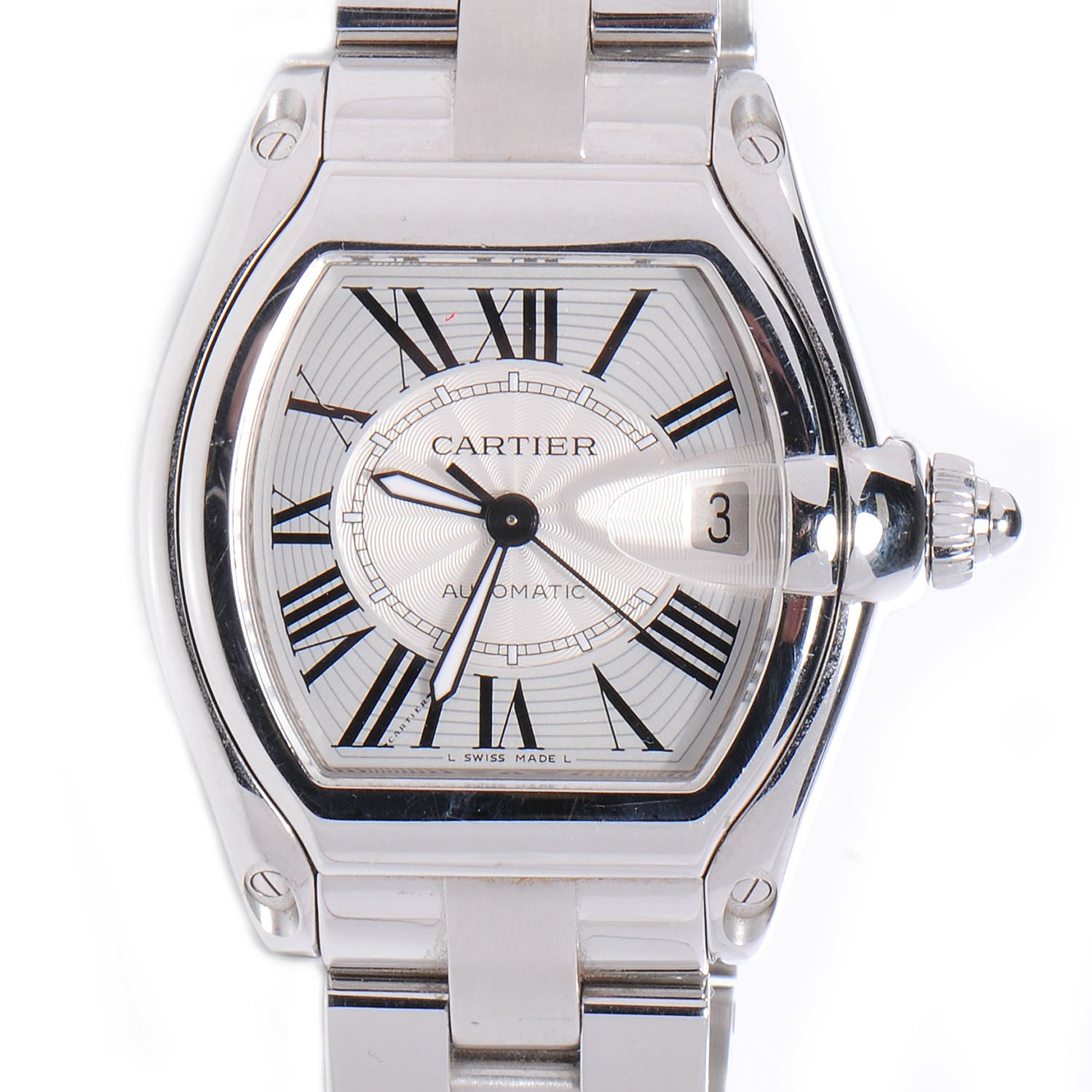 Cartier Stainless Steel 37mm Roadster Automatic Watch 1 of 7