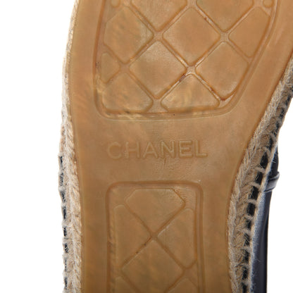Chanel Mesh Grosgrain CC Espadrilles 38 Black 7 of 9