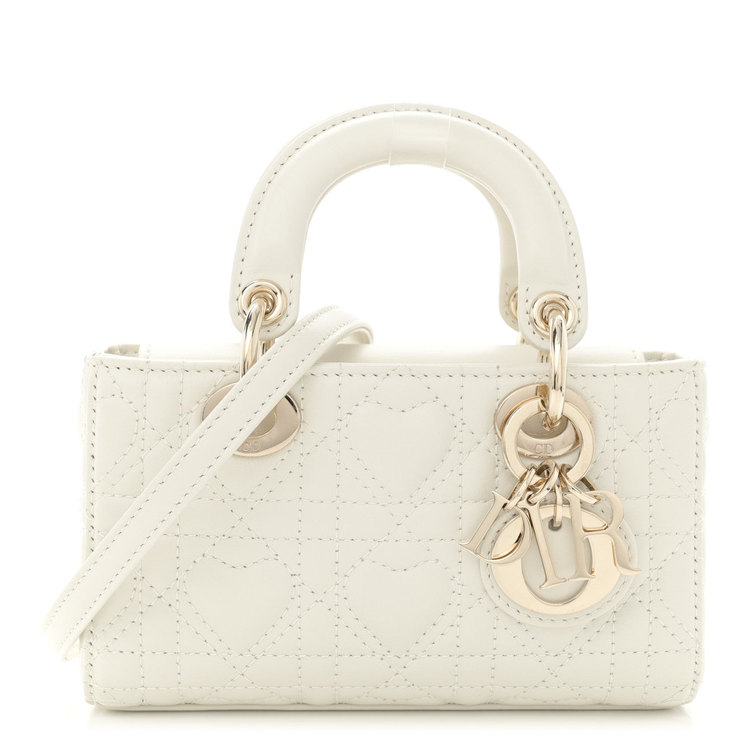 Christian Dior Lambskin Cannage Dioramour Micro Lady D-Joy Latte 1 of 11