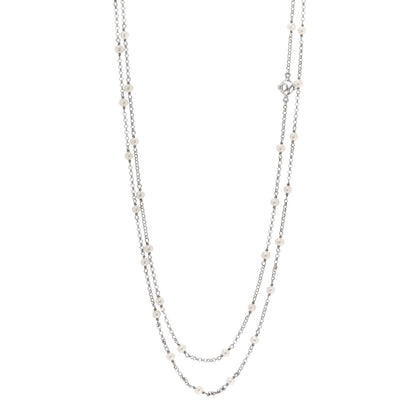David Yurman Sterling Silver Freshwater Pearl Bead Chain Necklace 1 of 5