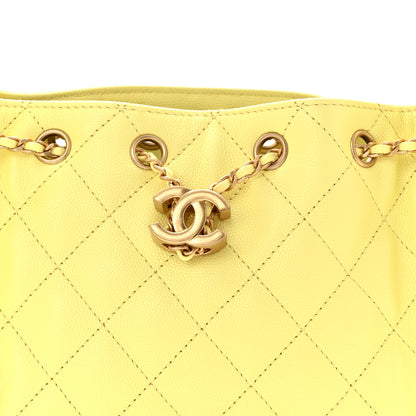 Chanel Caviar Quilted Mini Chanel 25 Handbag Light Yellow 8 of 10
