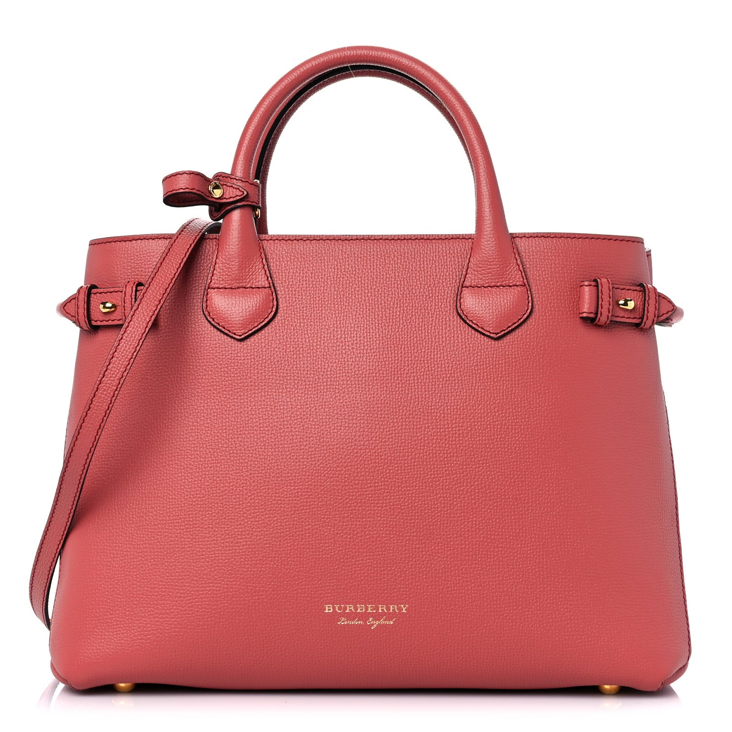 Derby Calfskin House Check Medium Banner Tote Cinnamon Red