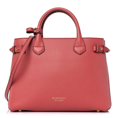 Burberry Derby Calfskin House Check Medium Banner Tote Cinnamon Red 1 of 13