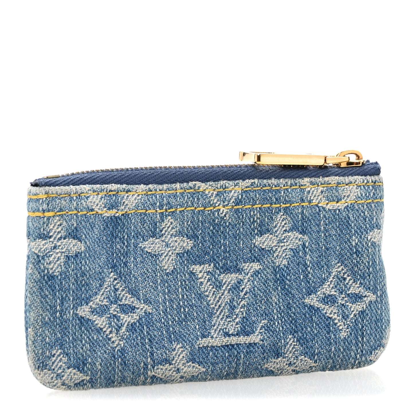 Monogram Denim Key Pouch Denim Blue