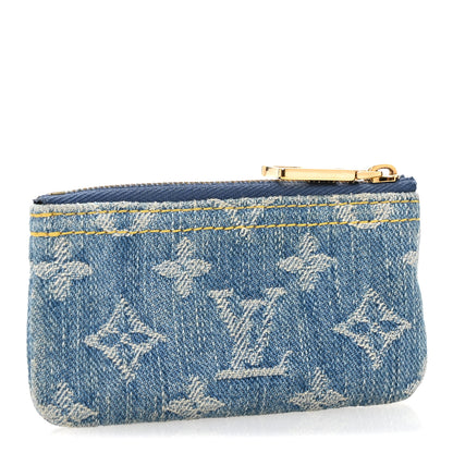 Louis Vuitton Monogram Denim Key Pouch Denim Blue 3 of 9