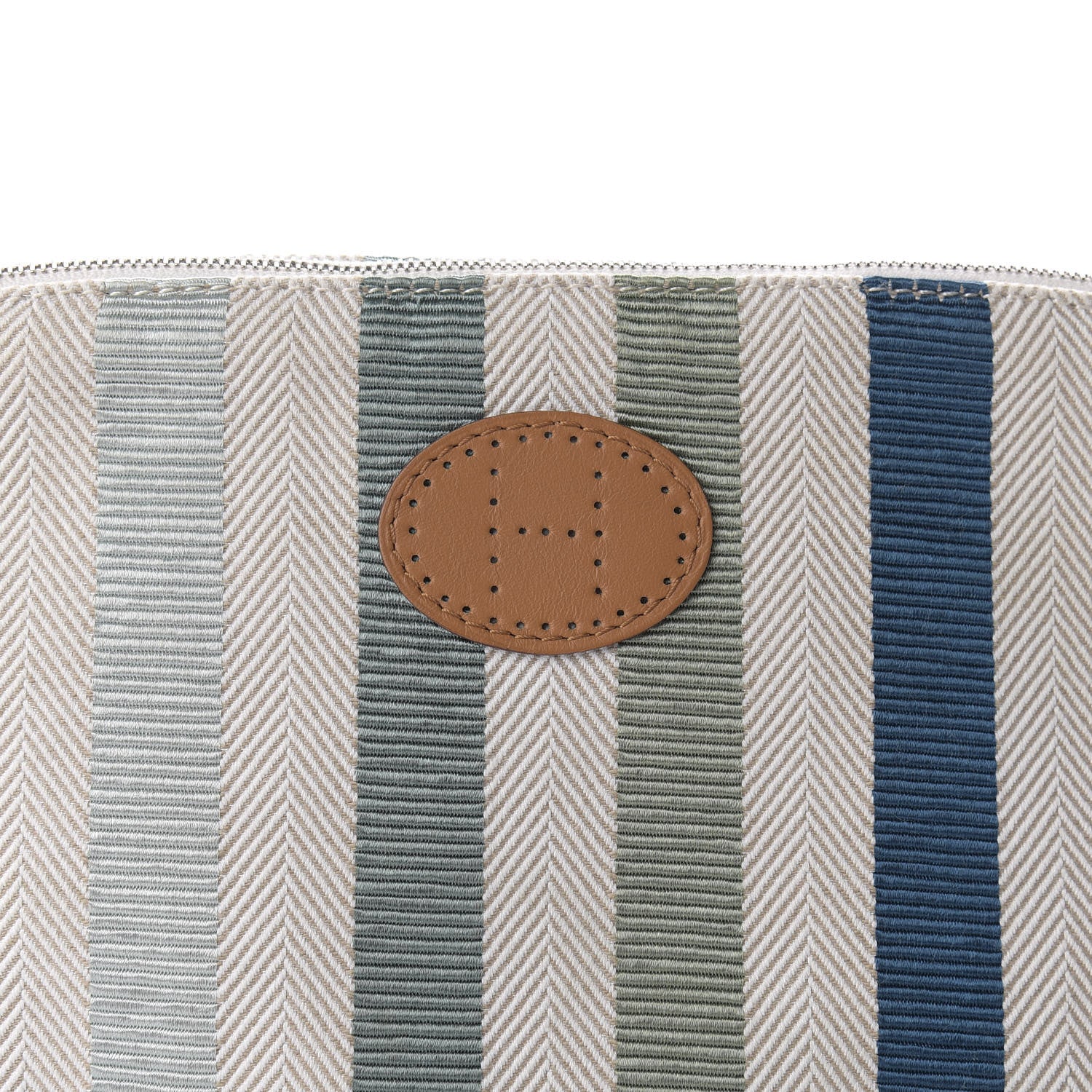 Hermes Cotton Stripe Bolide Travel Cosmetic Pouch MM 9 of 10