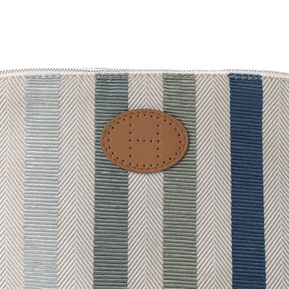 Hermes Cotton Stripe Bolide Travel Cosmetic Pouch MM 9 of 10