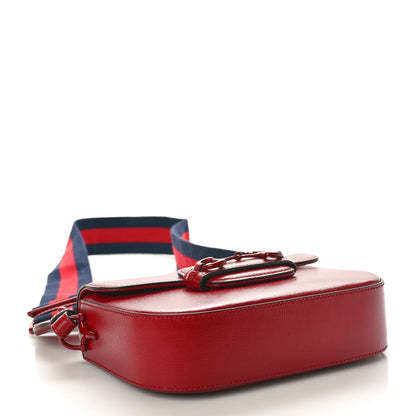 Gucci Azalea Calfskin Web Monochrome Horsebit 1955 Shoulder Bag New Cherry Red 4 of 11