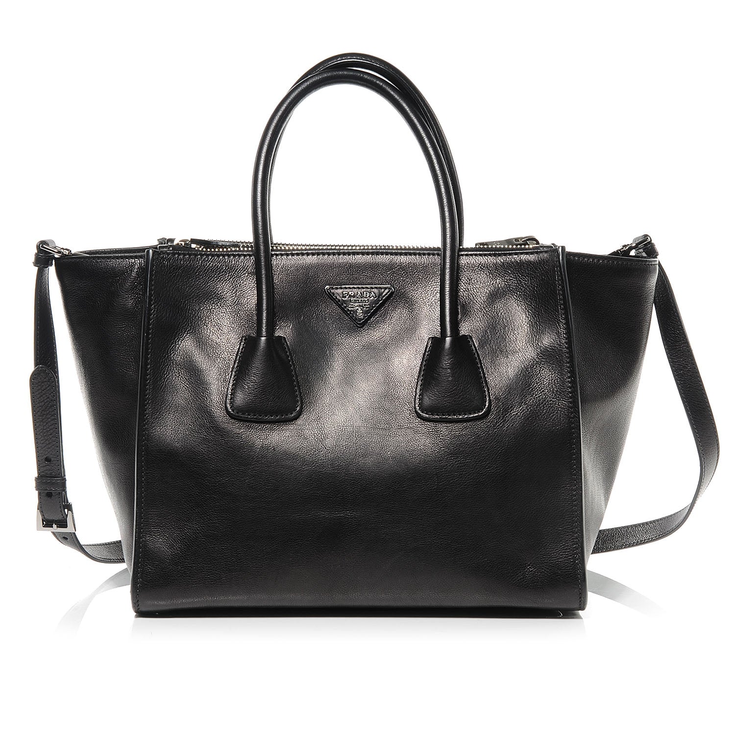 Prada Glace Calf Twin Pocket Tote Nero Black 1 of 9