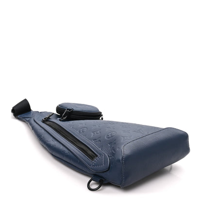 Louis Vuitton Calfskin Shadow Monogram Duo Slingbag Navy 3 of 8