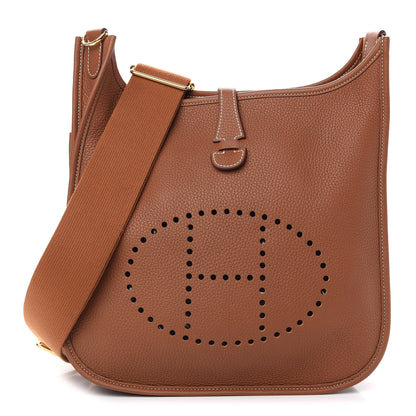 Hermes Taurillon Clemence Evelyne III PM Gold 1 of 9