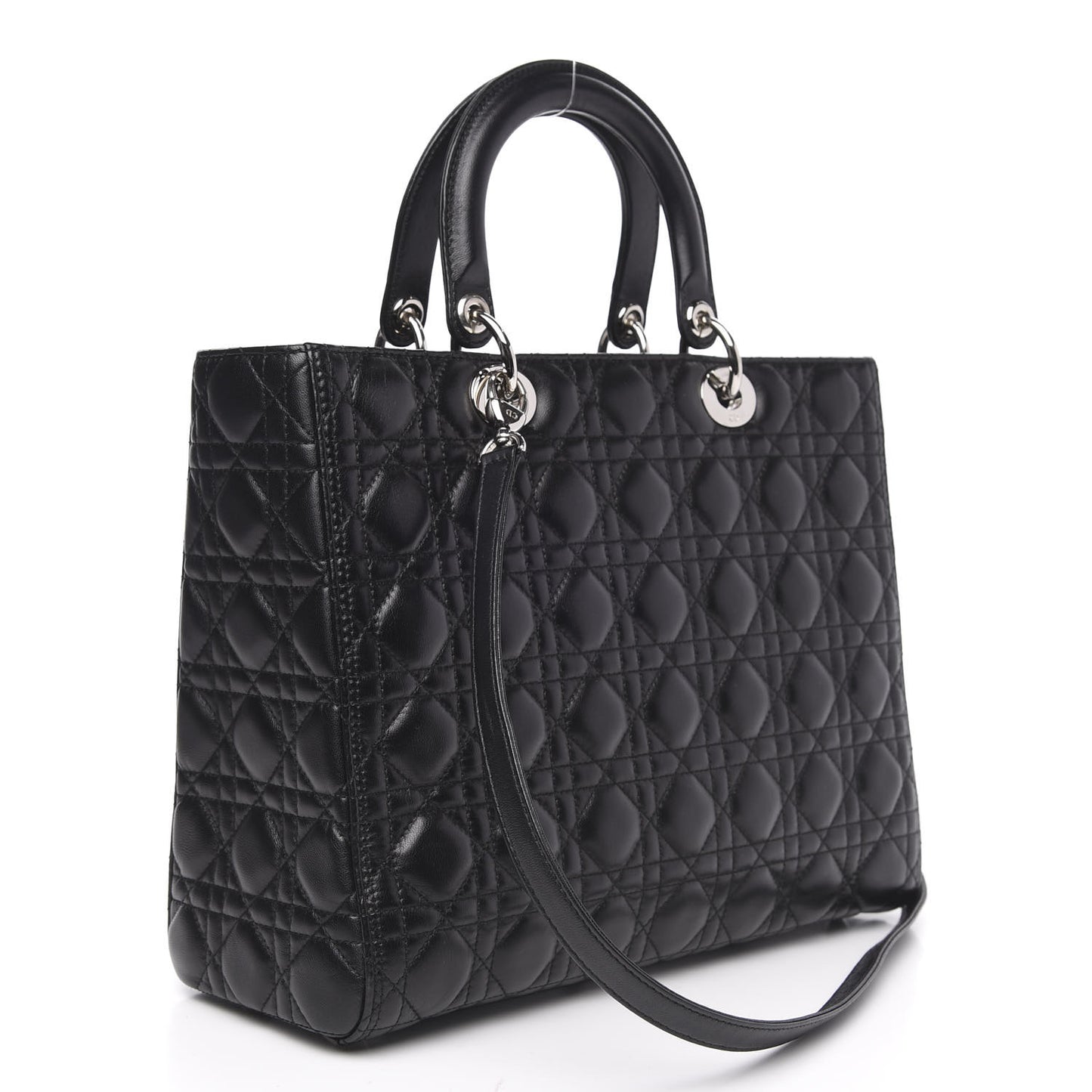 Lambskin Cannage Large Lady Dior Black
