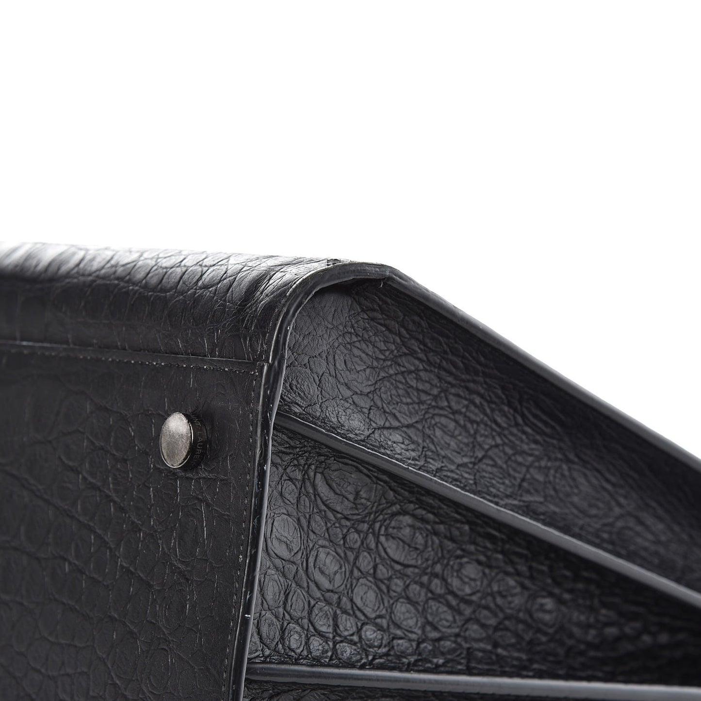 Calfskin Crocodile Embossed Large Sac De Jour Carryall Black
