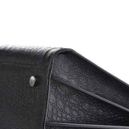 Saint Laurent Calfskin Crocodile Embossed Large Sac De Jour Carryall Black 13 of 14