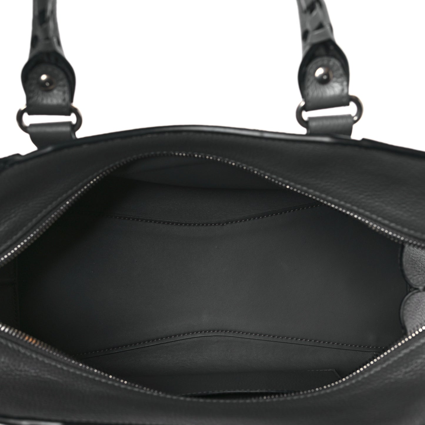 Grained Calfskin Neo Classic Silver Hardware S City Dark Grey